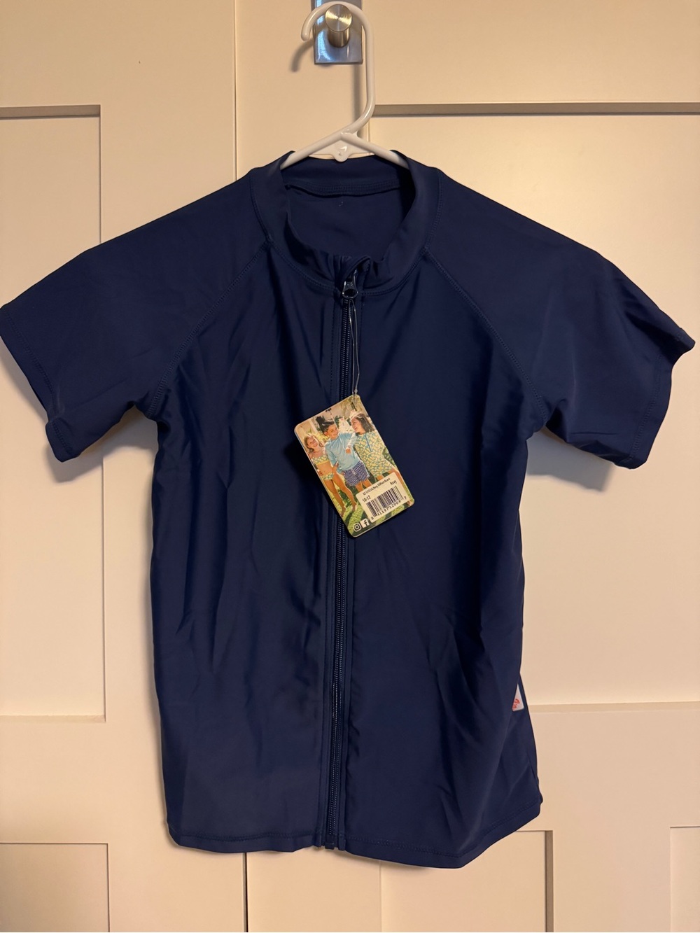 Swimzip Navy Zip-Front Rash Guard - Picture 2 of 7